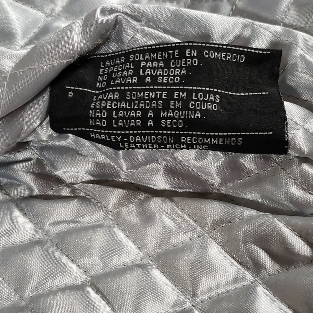 Harley‎ Davidson Women’s Leather Cafe Racer Padded Tribal Design Jacket Medium